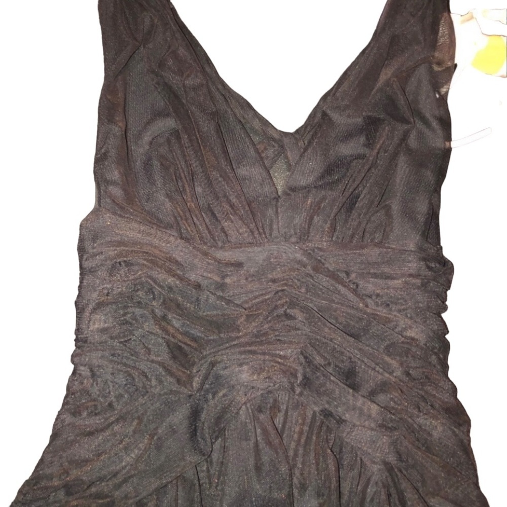Calvin Klein  size 12 black PARTY DRESS low back sheer & flowy  halter dress